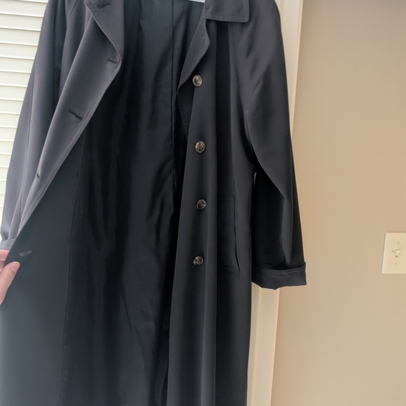 Womens Size 10 Double-Breasted Black Classic Trench Coat - Picture 7 of 7